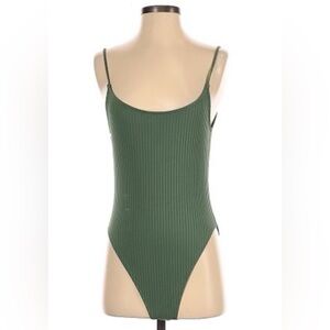 FOREVER 21| LOW BACK HI CUT BODYSUIT Green Size S